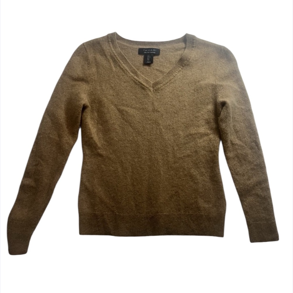 Talbots Women's Large Camel Pure Cashmere Crew‎ Neck Sweater